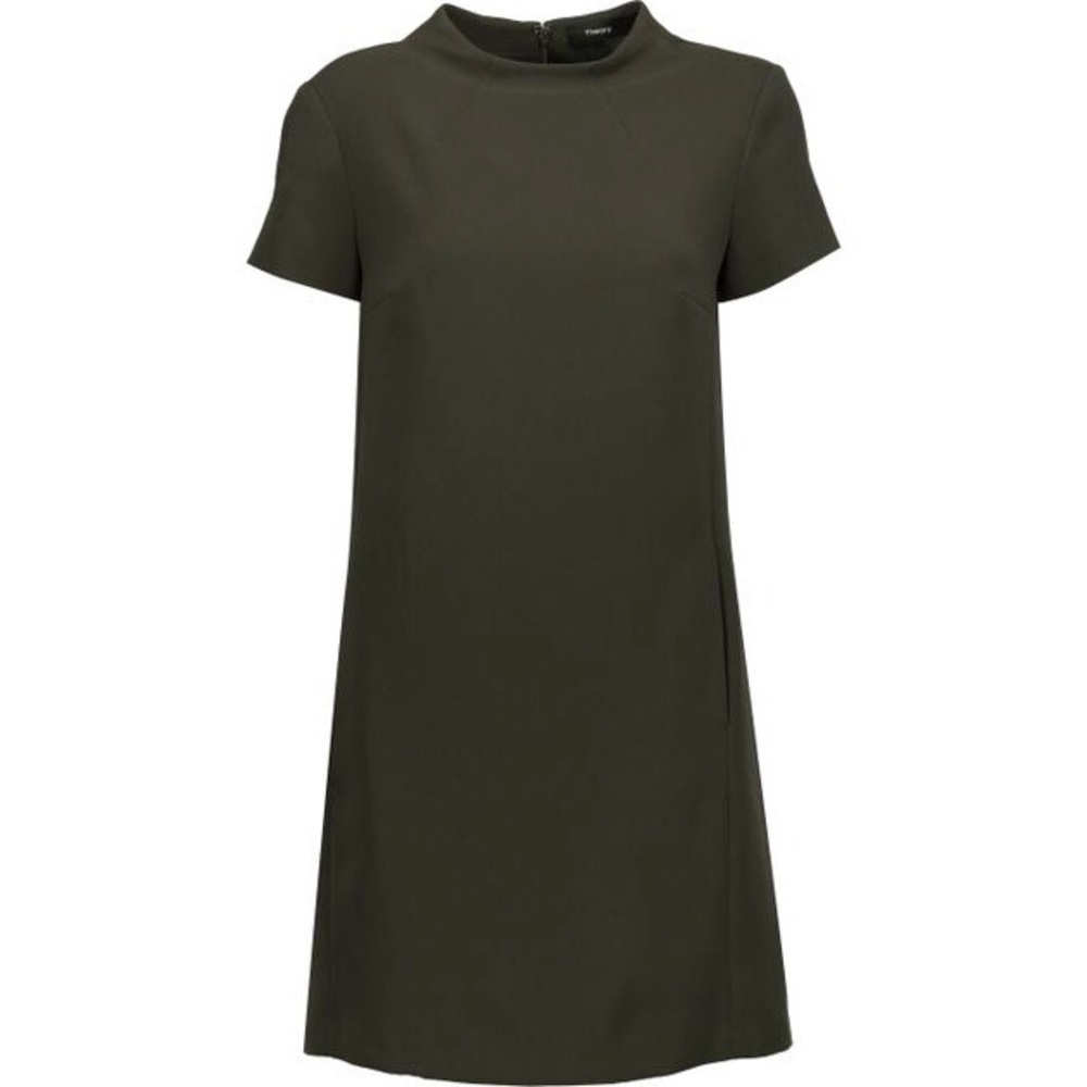 Theory Jasneah Crepe Dress in Forest Green